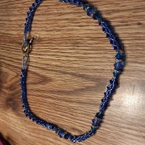 Swarovski crystal necklace royal blue